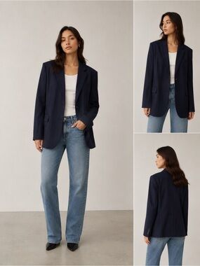 Babaton Navy Pinstripe Agency Blazer